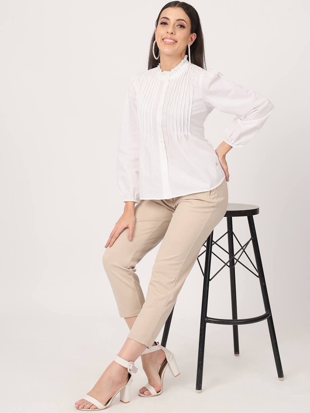 White Collar Shirt Women - Buy White Collar Shirt Women online in India