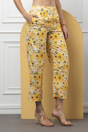 Beatnik Yellow Printed 3 Piece Coord Set