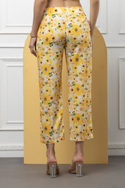 Beatnik Yellow Printed 3 Piece Coord Set