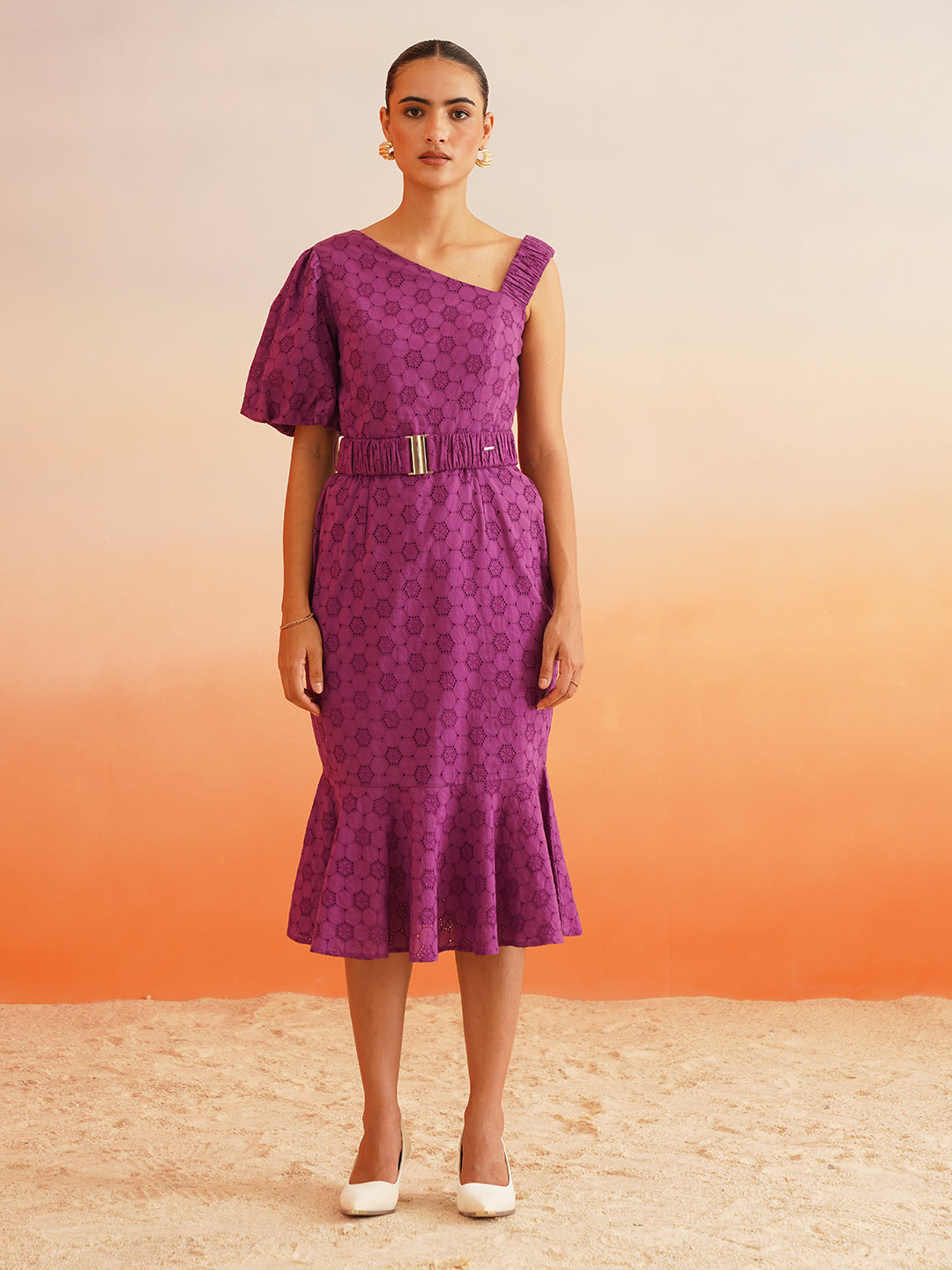 Beatnik Purple Fit n Flare Dresses