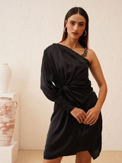 Beatnik Black One Shoulder Dresses Womens Dresses