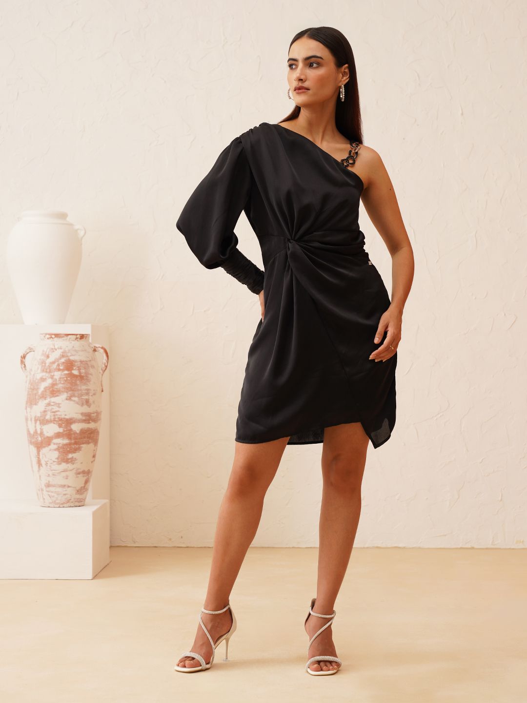 Beatnik Black One Shoulder Dresses Womens Dresses