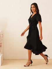 Beatnik Black Wrap Dresses Womens Dresses