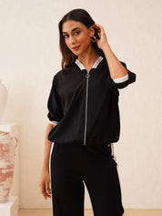 Beatnik Black Bomber Womens Jackets