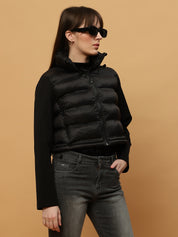 Beatnik Casual Wear Hooded Sleeve Puffer Crop Jacket