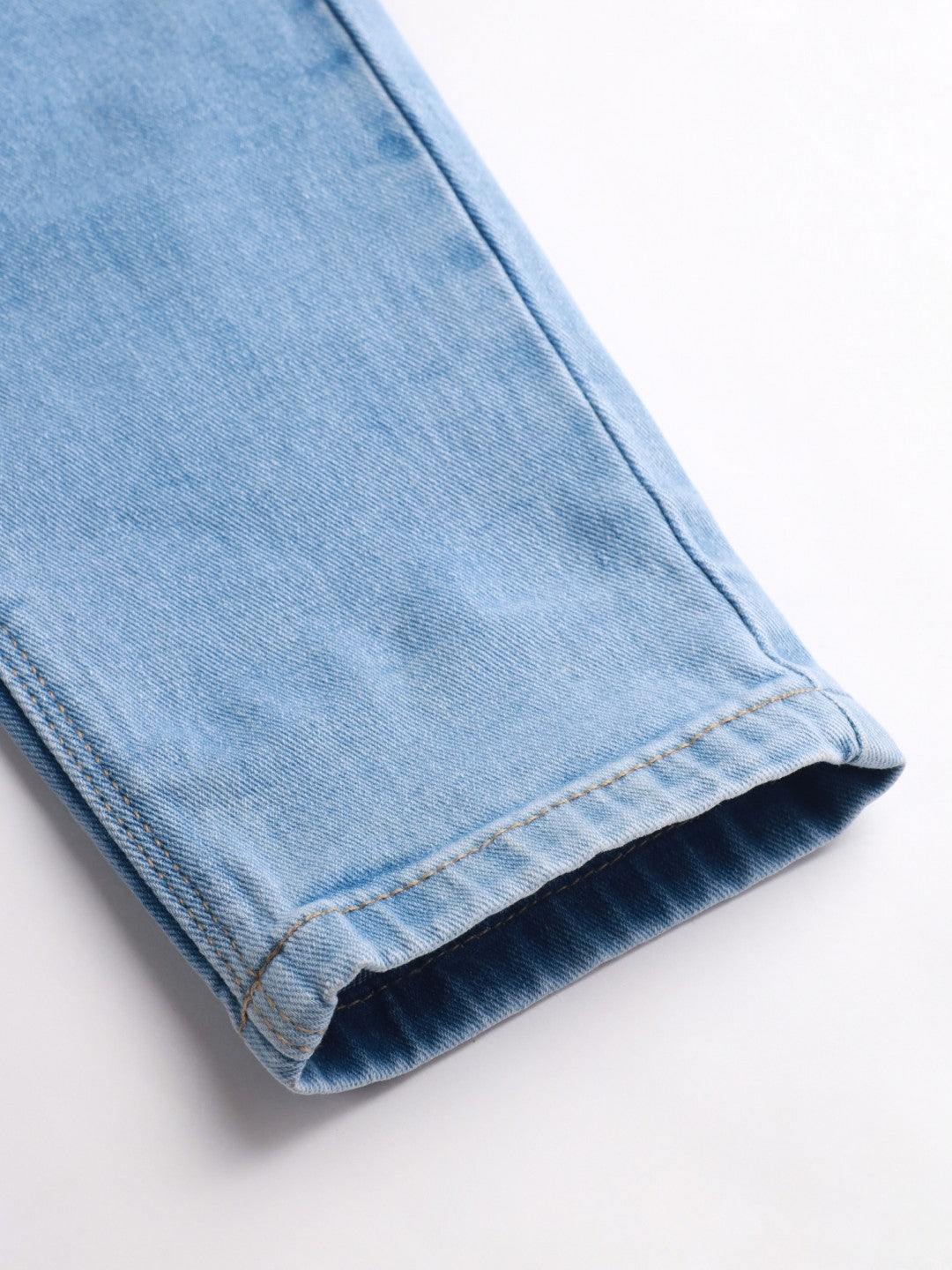 Ankle-Length Light Blue Slim Fit Cotton Denim