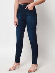 Beatnik Dark Blue Stretchable Slim Fit Womens Jeans