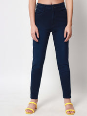 Beatnik Dark Blue Ankle Length Slim Fit Womens Jeans