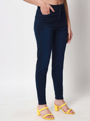 Beatnik Dark Blue Ankle Length Slim Fit Womens Jeans