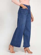 Beatnik Dark Blue Wide Leg Womens Jeans