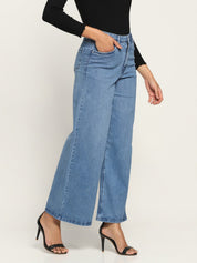 Beatnik Light Blue Wide Leg Womens Jeans