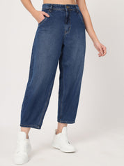 Beatnik Denim Blue Balloon Fit Womens Jeans