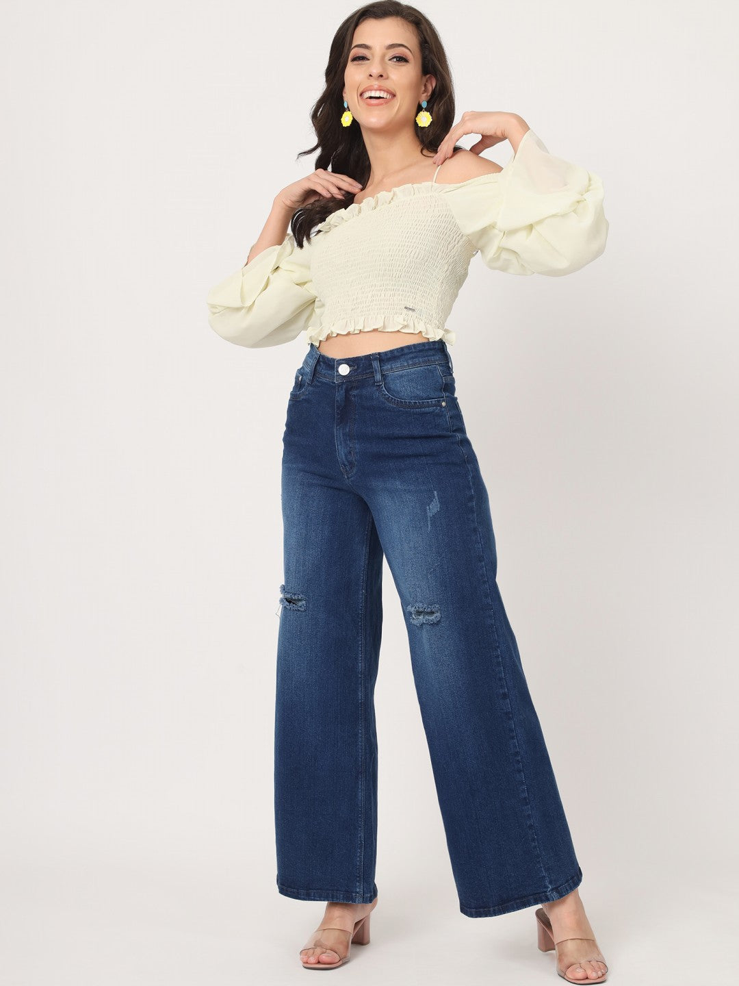 Beatnik Blue Wide Leg Womens Jeans