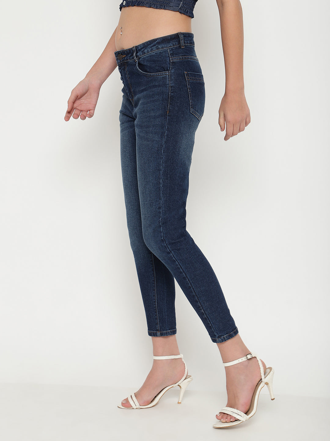 Beatnik Casual Wear High-Rise Stretchable Denim Blue Jeans