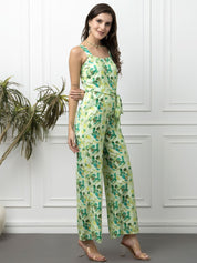 Beatnik Green Casual Wear Wide Leg Sleeveless Jumpsuit