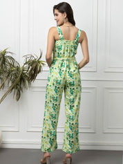 Beatnik Green Casual Wear Wide Leg Sleeveless Jumpsuit