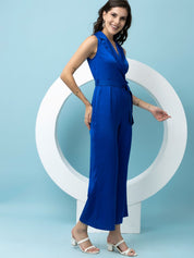 Beatnik Blue Party Wear Wide Leg Jumpsuit