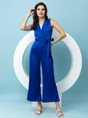 Beatnik Blue Party Wear Wide Leg Jumpsuit