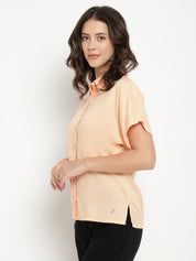 Orange Formal Spread Collar Shirt Beatnik