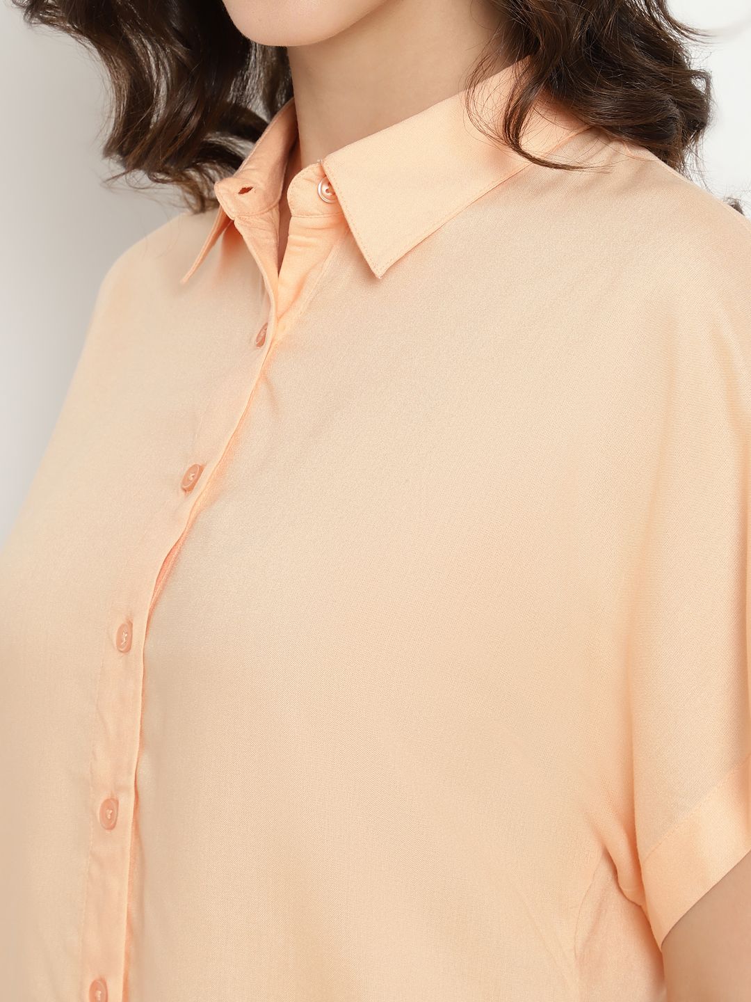 Orange Formal Spread Collar Shirt Beatnik