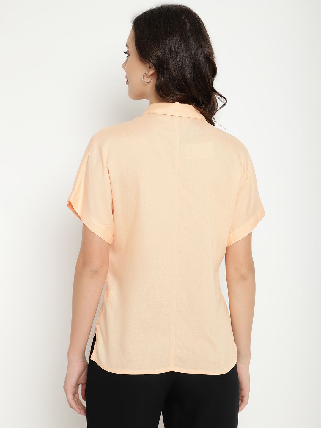 Orange Formal Spread Collar Shirt Beatnik