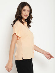 Orange Formal Spread Collar Shirt Beatnik