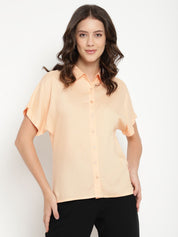 Orange Formal Spread Collar Shirt Beatnik