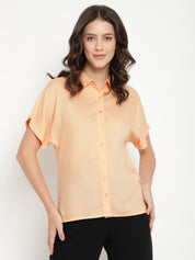 Orange Formal Spread Collar Shirt Beatnik