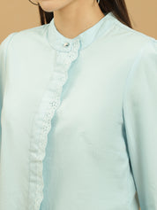 Beatnik Cotton Mandarin Collar Shirt