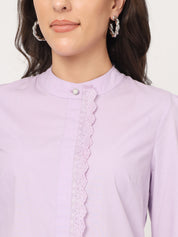 Beatnik Cotton Mandarin Collar Shirt