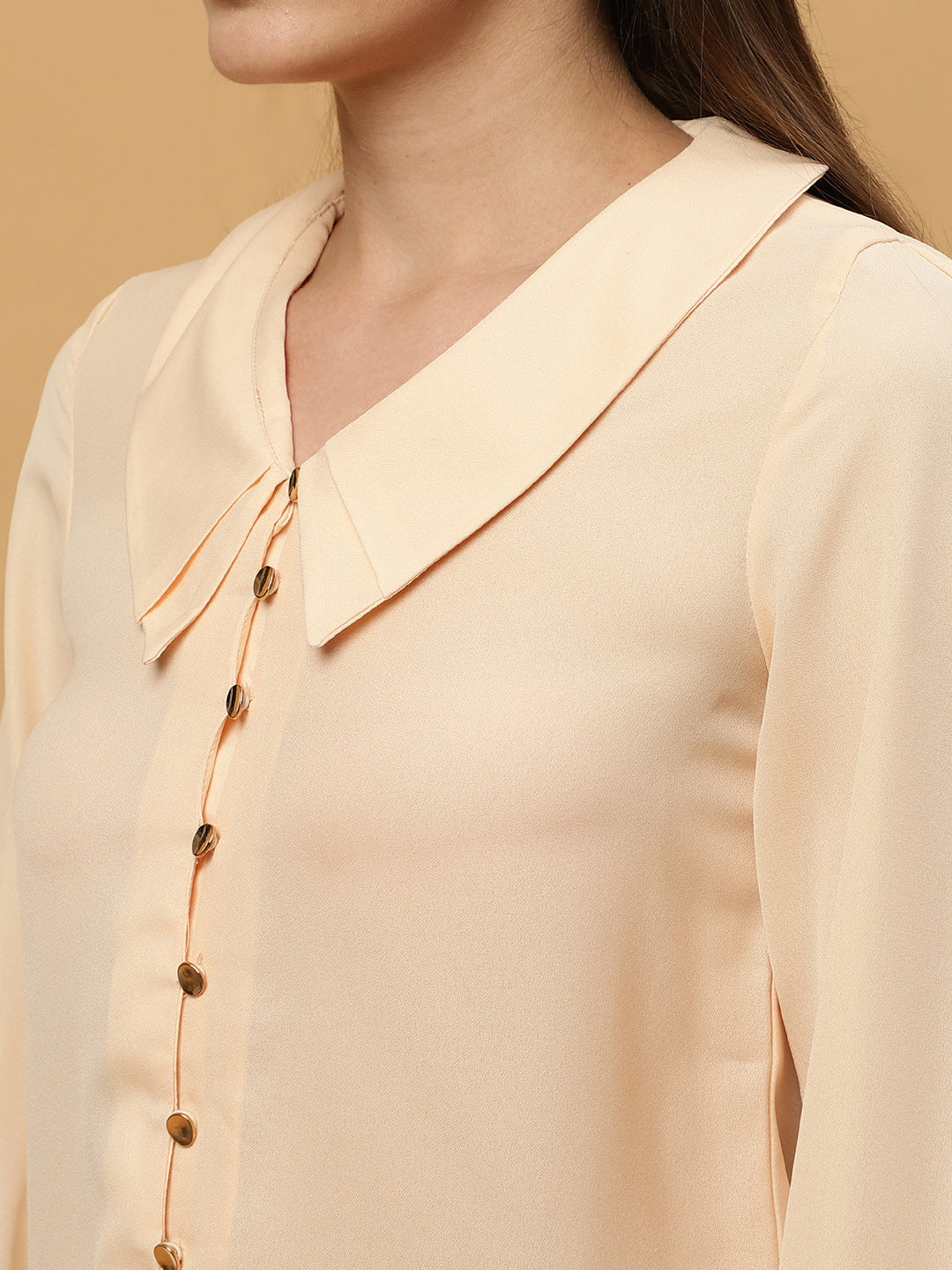 Beatnik Peter Pan Collar Shirt with Metallic Buttons Beatnik India