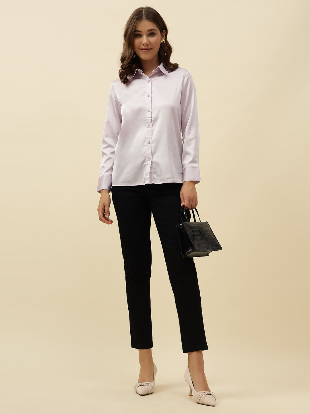 Lavender Western Spread Collar Shirt Beatnik