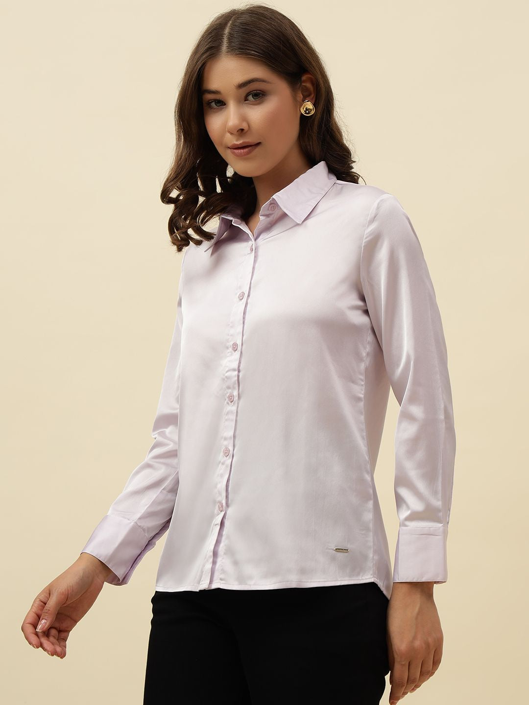 Lavender Western Spread Collar Shirt Beatnik