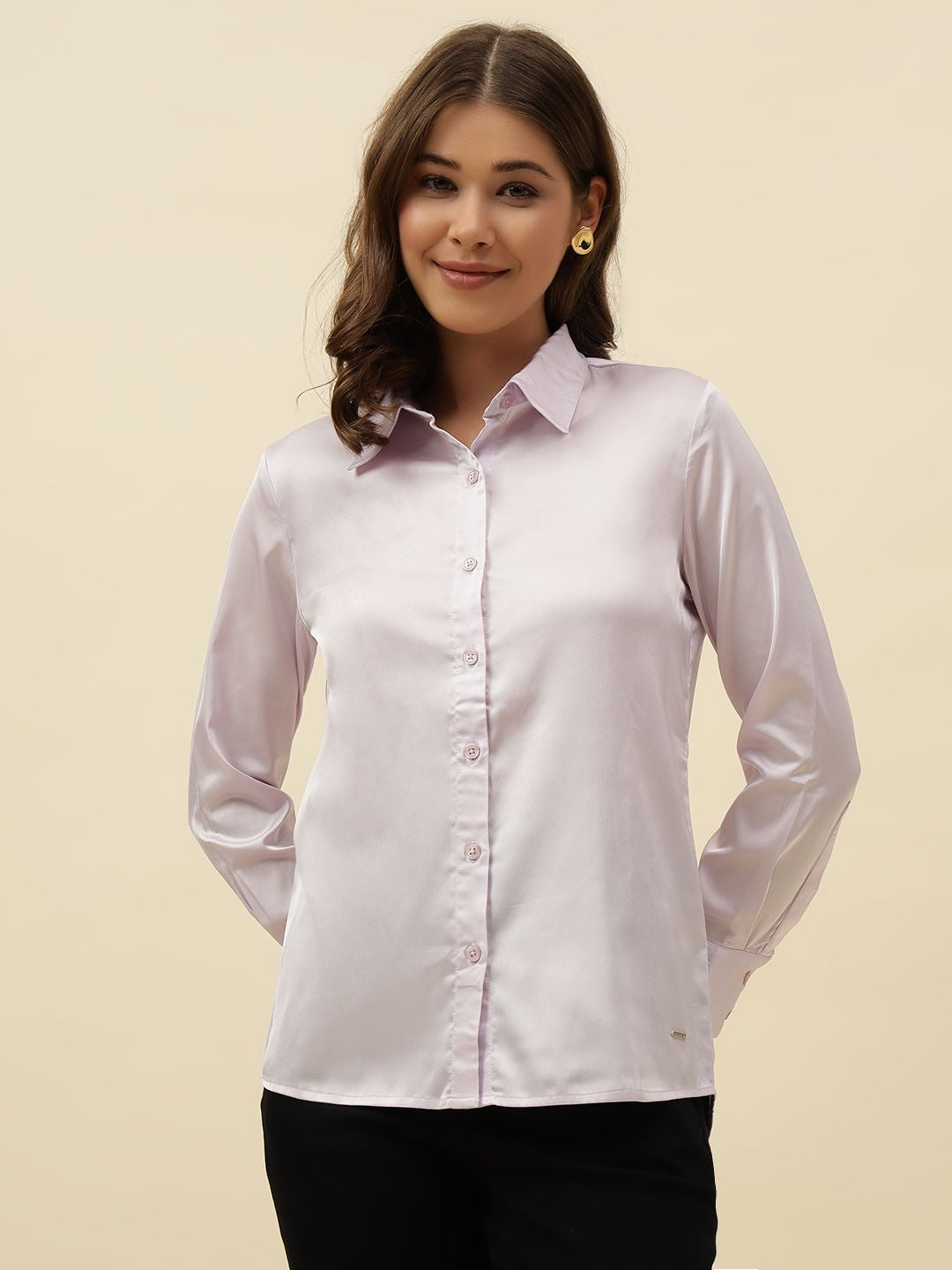 Lavender Western Spread Collar Shirt Beatnik