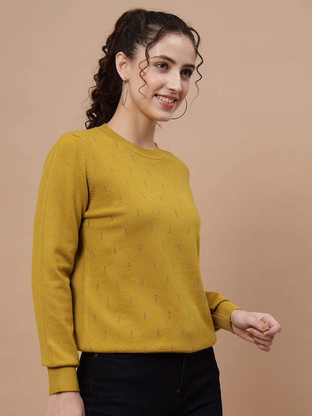 Beatnik Mustard Pull Over Womens Sweaters