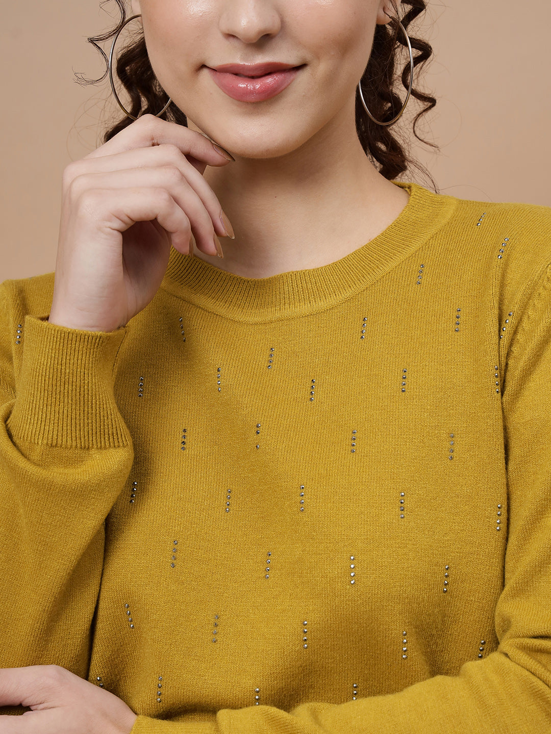 Beatnik Mustard Pull Over Womens Sweaters