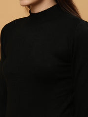 Beatnik Regular Full Sleeves Pull Over Black Womens Sweaters