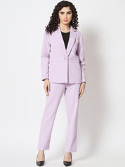 Beatnik Fitted Full Sleeve Solid Violet Women's Western Suits