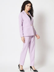 Beatnik Fitted Full Sleeve Solid Violet Women's Western Suits