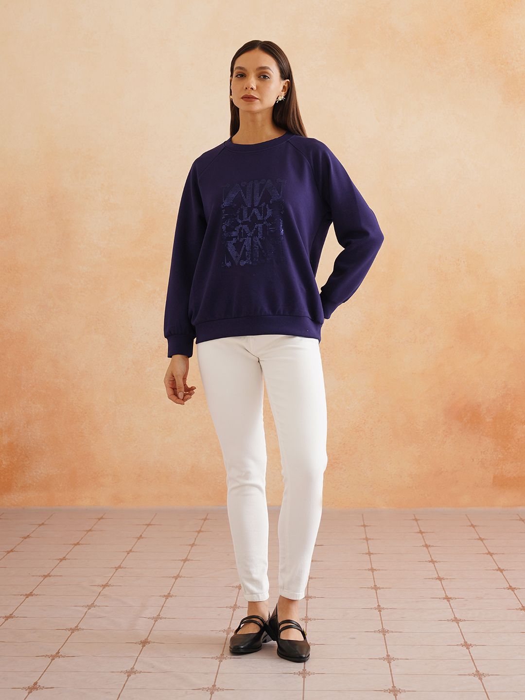 Blue Full Sleeve Sweatshirts Beatnik