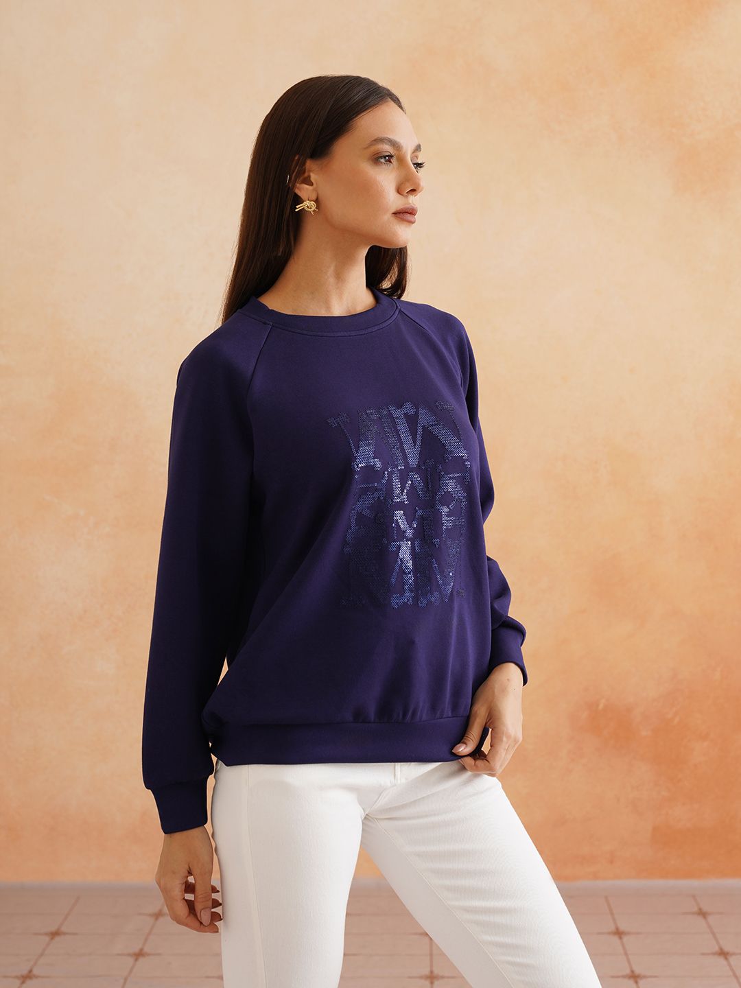 Blue Full Sleeve Sweatshirts Beatnik