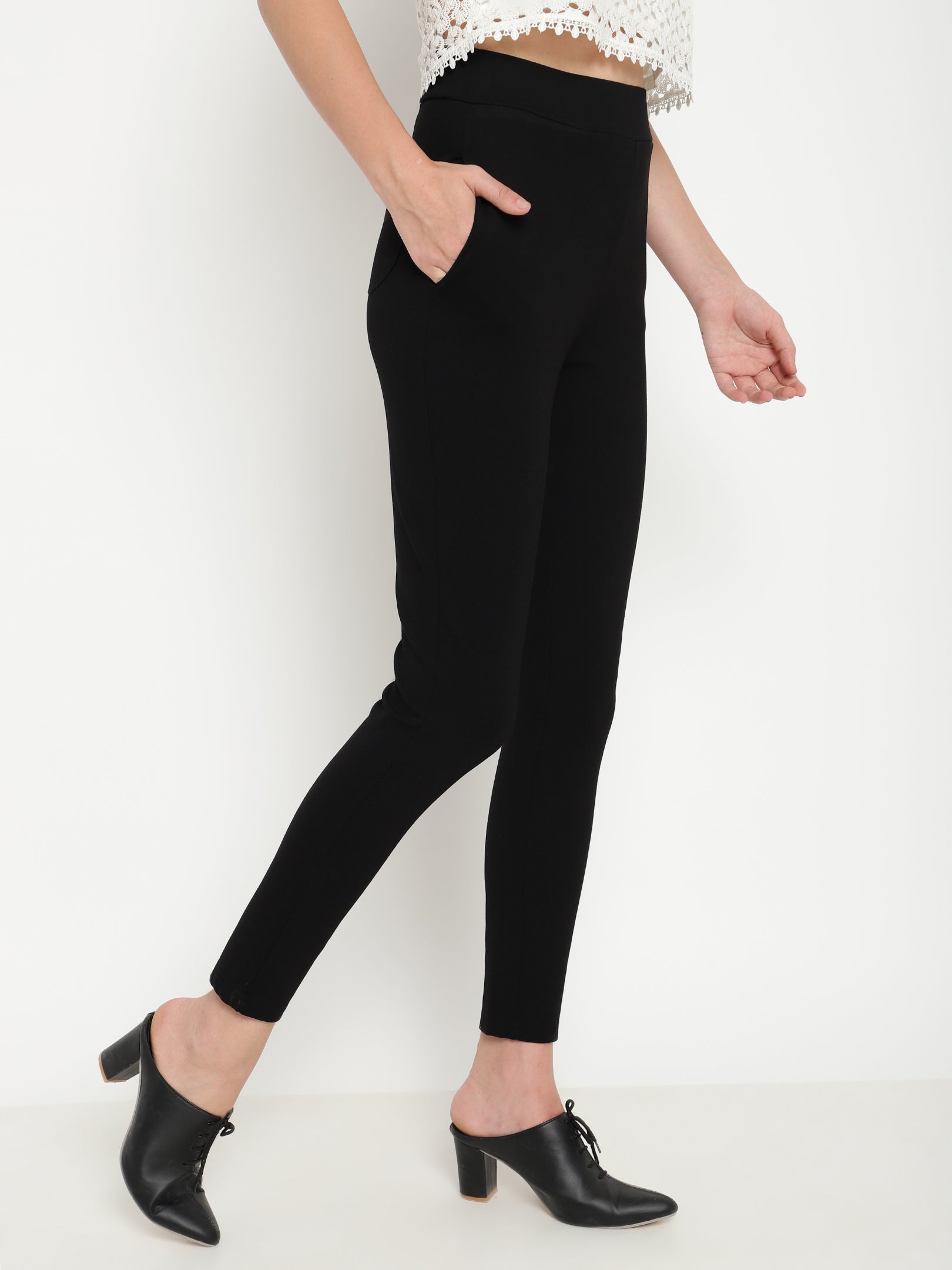 Beatnik Black Slim Fitted Womens Treggings