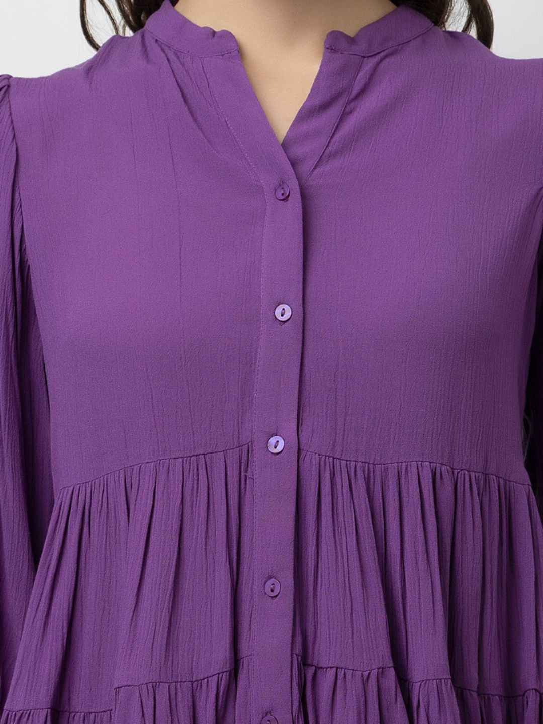 Beatnik Peasant Purple Regular Top