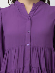 Beatnik Peasant Purple Regular Top