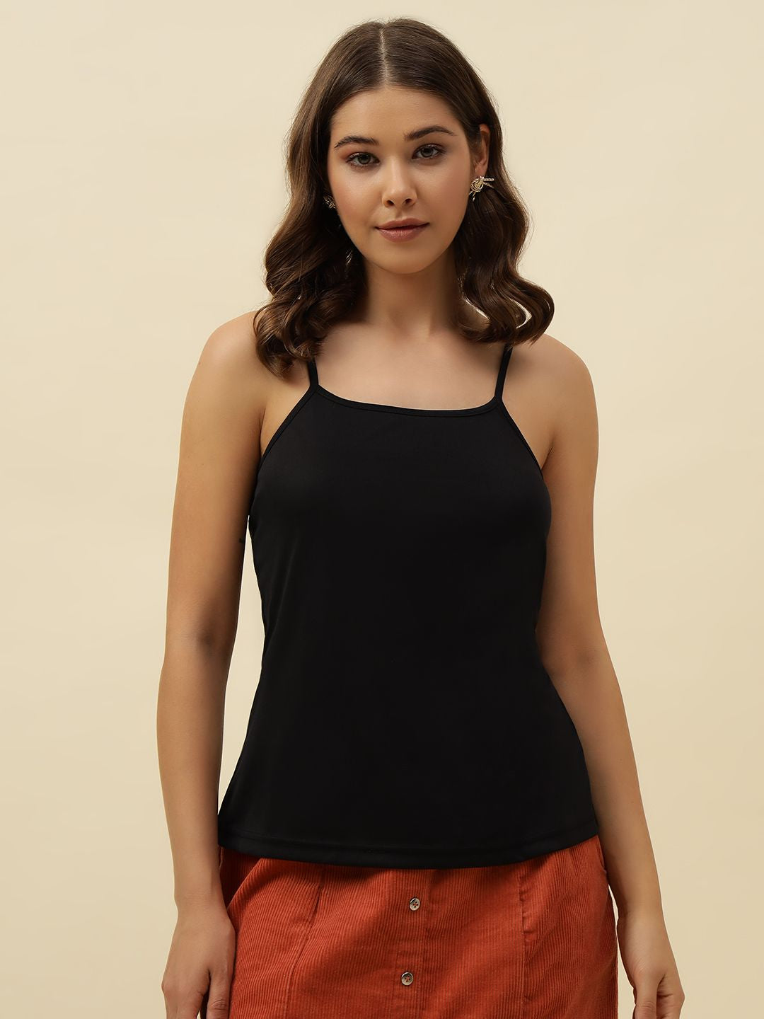 Black Cami  Off-shoulder Top Beatnik