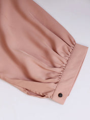 Beatnik Satin Round Neck Peach Puff Top Beatnik India