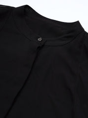 Beatnik Round Neck Black Womens Top