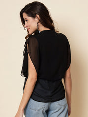 Beatnik Round Neck Black Womens Top Beatnik India