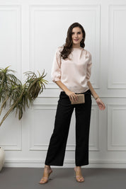 Beatnik Peasant Peach Puff Hip Length Top Beatnik