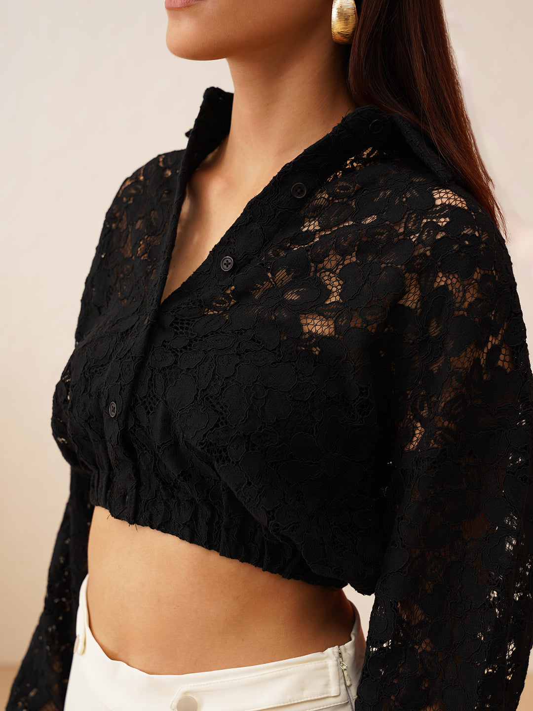 Beatnik Black Crop Womens Top